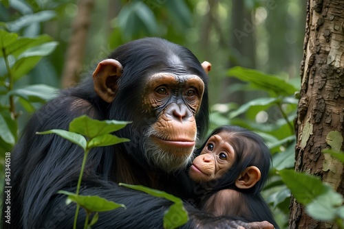  Chimpanzee  and baby