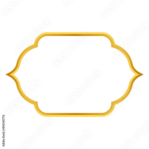 Golden Islamic Frame Vector Illustration. Luxury Gold Arabic Frame.