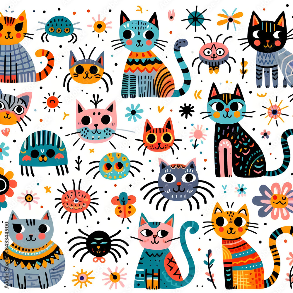 Cat cartoon seamless Cat cartoon seamless