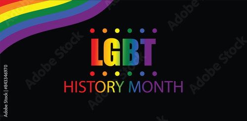 Illustrating Diversity Commemorating LGBT History Month with Flag Design and Text