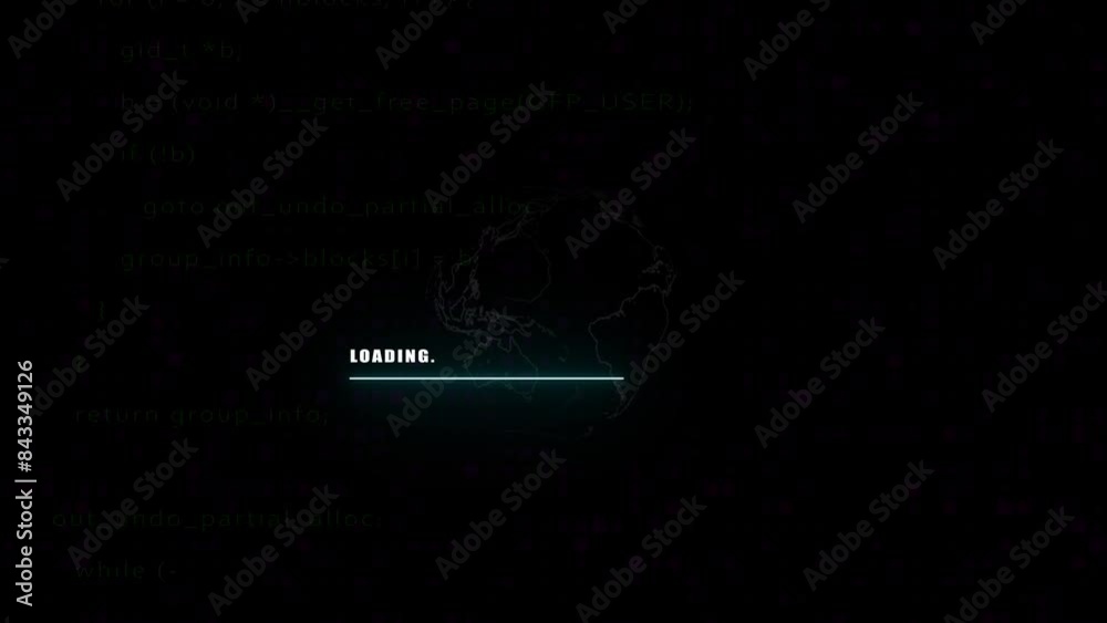 System hacked, data breach discovered, urgent security measures initiated, access denied, server hacked,  Cyber attack on network. Cybersecurity  alert on computer screen animation with earth map