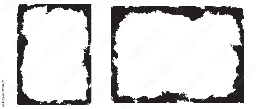 Black grunge texture border frame.Grunge style frames. vector grunge black frame with white background for your text Black grunge texture border frame.Grunge style frames. vector grunge black frame with white background for your text