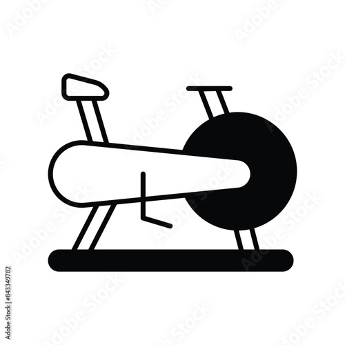 exercise bike icon with white background vector stock illustration