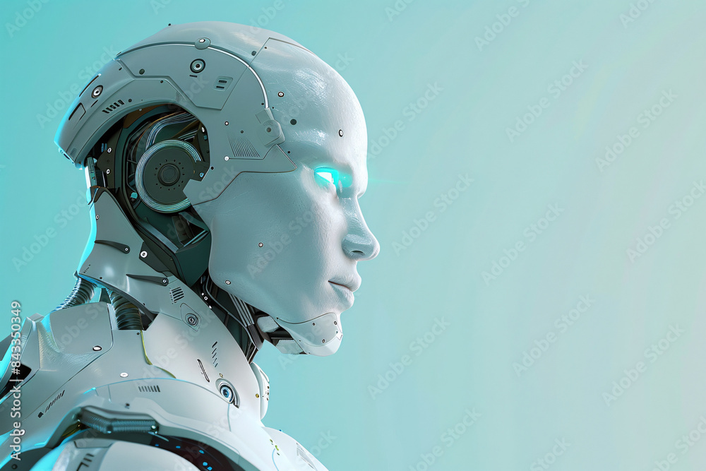 a robot with blue eyes a robot with blue eyes