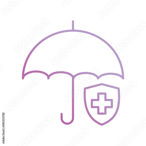 life insurance icon with white background vector stock illustration