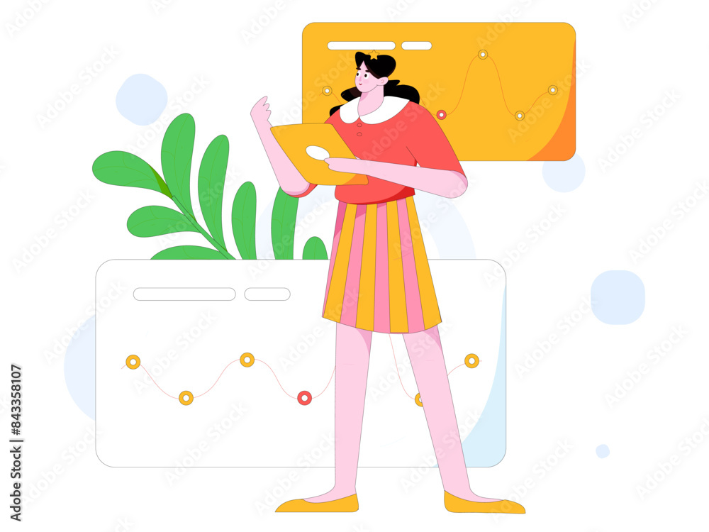 Flat vector illustration of business people operating work scene
Flat vector illustration of business people operating work scene