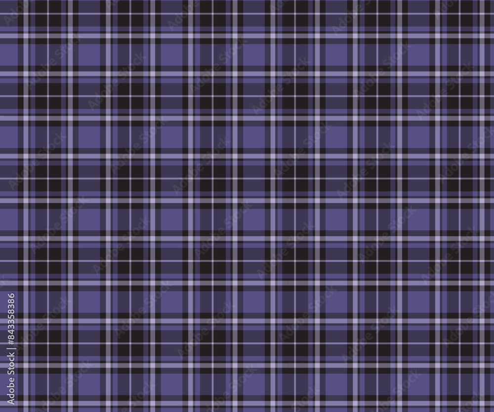 Plaid pattern, purple, black, white, seamless for textiles, and for designing clothing, skirts, pants or decorative fabric. Vector illustration. Plaid pattern, purple, black, white, seamless for textiles, and for designing clothing, skirts, pants or decorative fabric. Vector illustration.