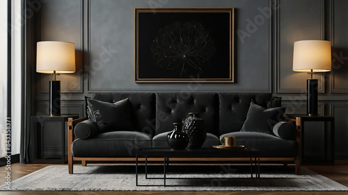 luxury room interior design with luxury sofa and bed and cushions with beautiful decorative wall