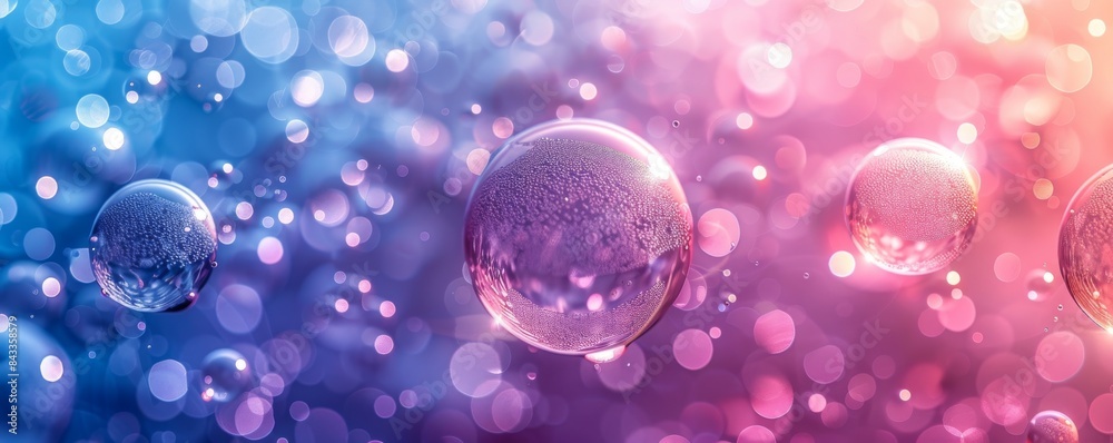 Colorful abstract bubbles floating against vibrant gradient background
