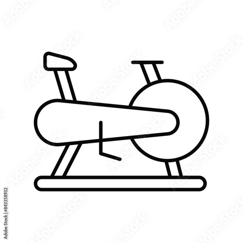 exercise bike icon with white background vector stock illustration