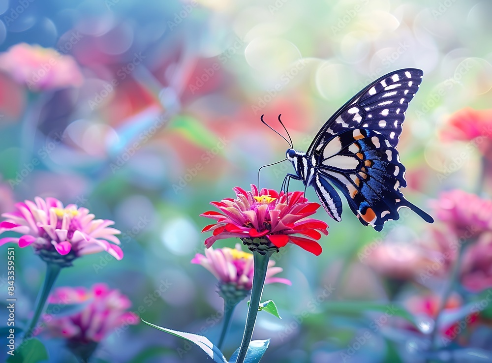 Beautiful butterfly on flower in the garden