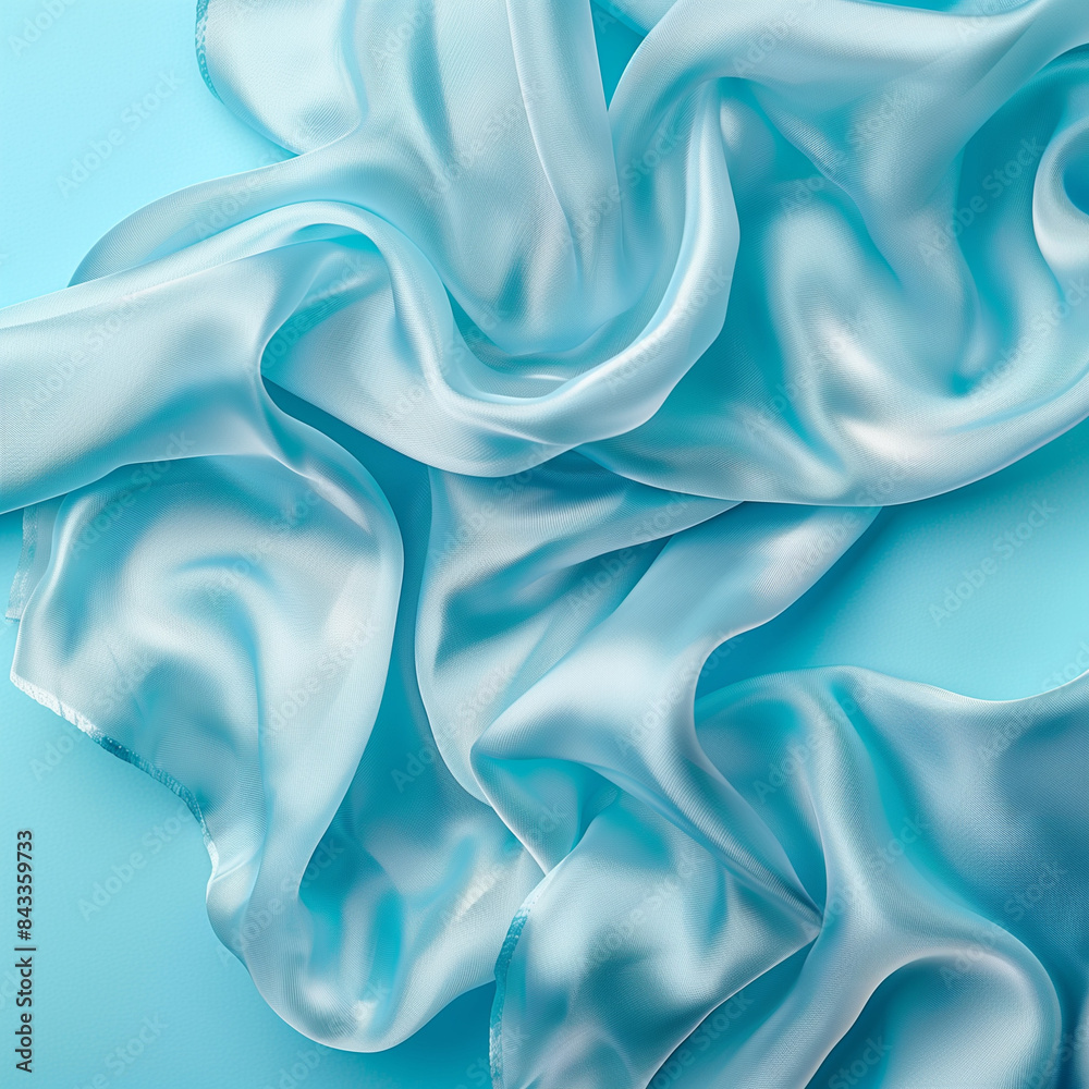 Obraz premium Draped Folds of Fabric on an Aqua Background