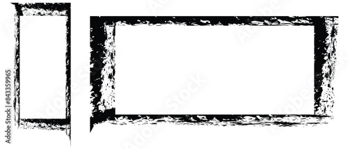 Black grunge texture border frame.Grunge style frames. vector grunge black frame with white background for your text