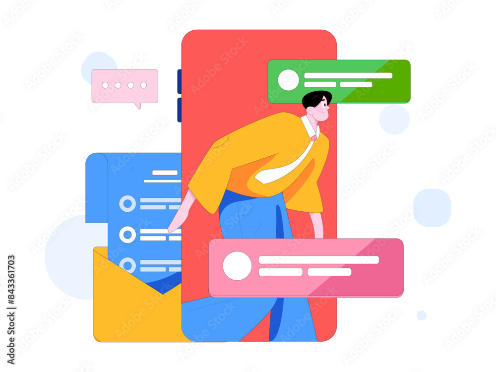 Flat vector illustration of business people operating work scene
Flat vector illustration of business people operating work scene