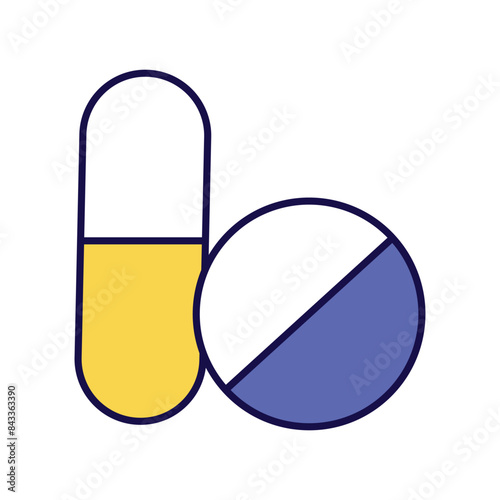 pills icon with white background vector stock illustration