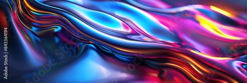 Flowing Shapes With A Shimmering, Iridescent Effect, In Rainbow Hues, Evoking A Sense Of Wonder And Fantasy , HD Wallpapers, Background Image