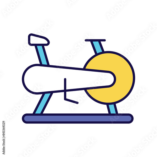 exercise bike icon with white background vector stock illustration