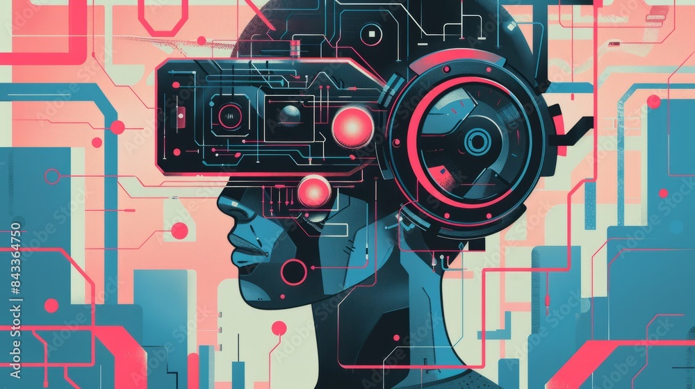 Fototapeta premium illustration of artificial intelligence technology background concept