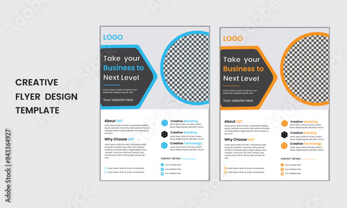 Corporate poster flyer design template and vector leaflet illustration layout with digital flyer design in A4 size.