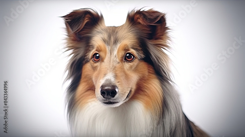 Shetland Sheepdog dog, 4k, white background