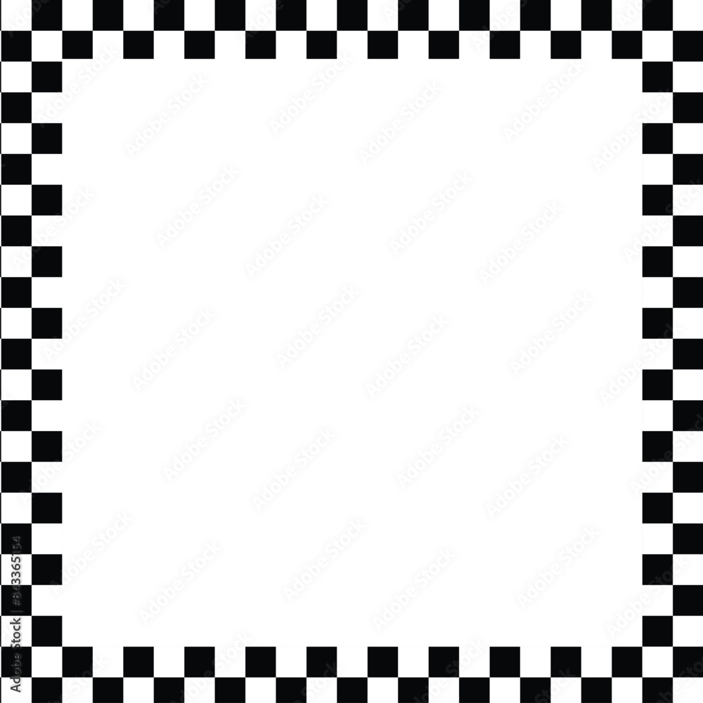Checkers frame, border in line art style geometric seamless pattern. EPS.10. Checkers frame, border in line art style geometric seamless pattern. EPS.10.