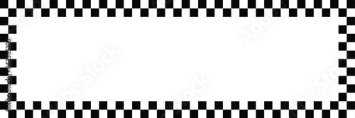Checkers frame, border in line art style geometric seamless pattern. EPS.10.