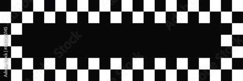 Checkers frame, border in line art style geometric seamless pattern. EPS.10.