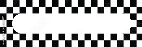 Checkers frame, border in line art style geometric seamless pattern. EPS.10.