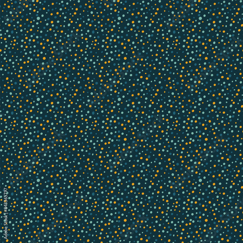 Polka dot seamless pattern on dark background. Pattern for companion fabric for baby textiles