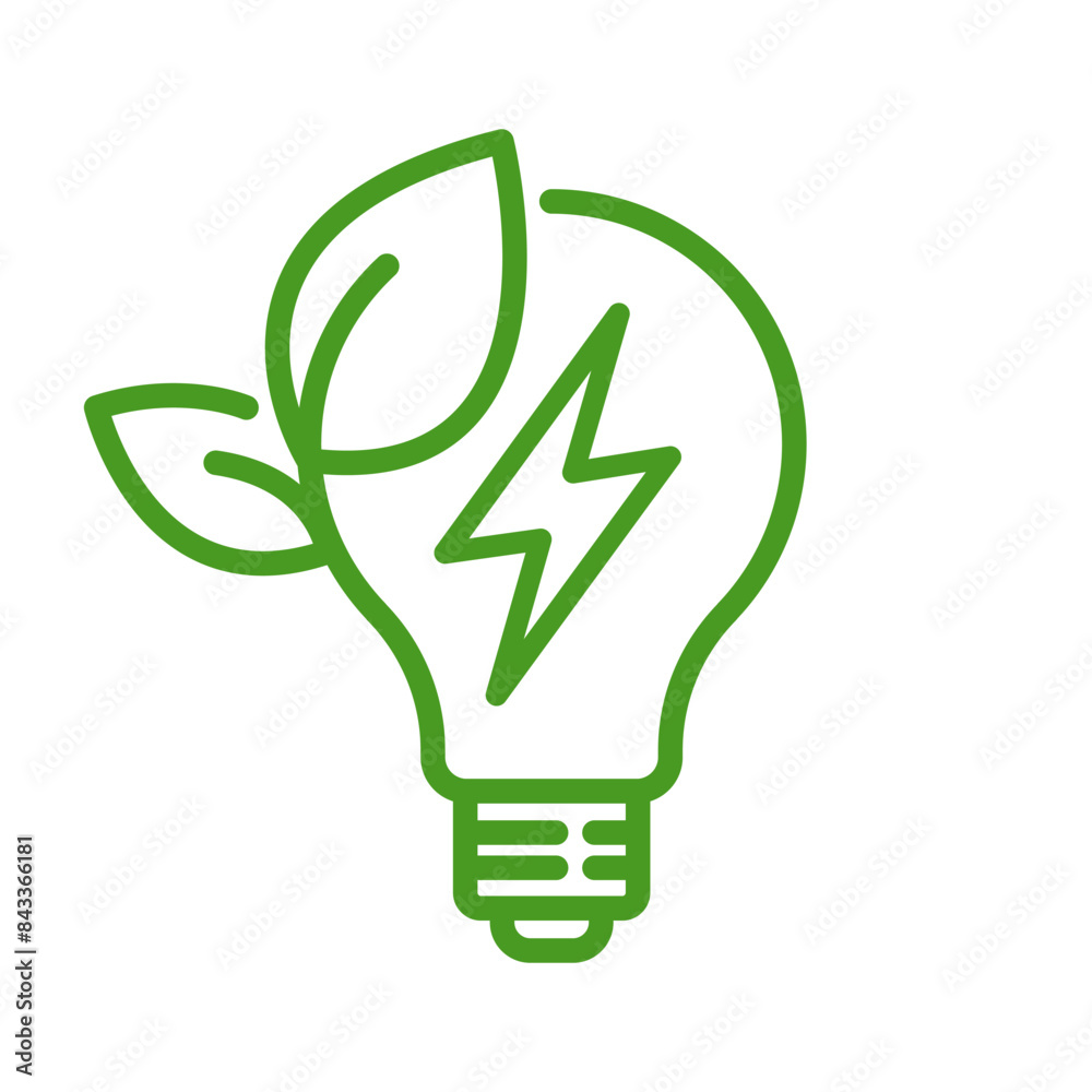 Save energy symbol. Energy icon with green leaf. Eco friendly, environmentally. Eco icon. Vector illustration. Save energy symbol. Energy icon with green leaf. Eco friendly, environmentally. Eco icon. Vector illustration.