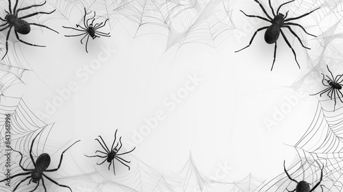 Halloween Spider Webs with Spiders © Rafiqul