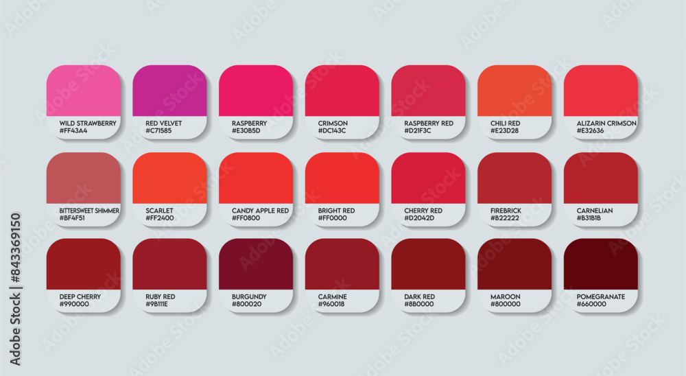 Cherry Color Palette, Cherry Color Guide Palette with Color Names ...