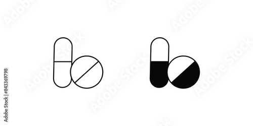 pills icon with white background vector stock illustration