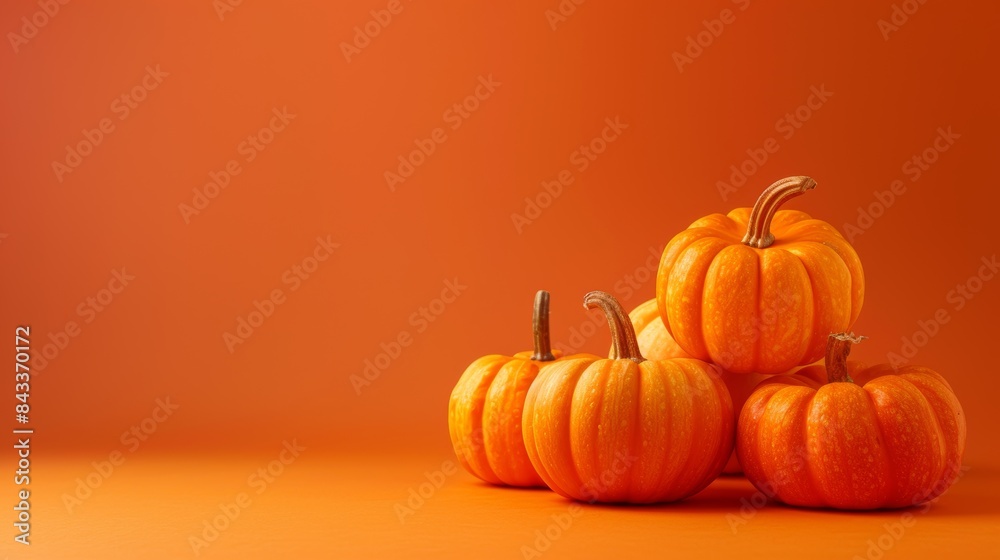 Pile of Orange Pumpkins on Bright Background Pile of Orange Pumpkins on Bright Background