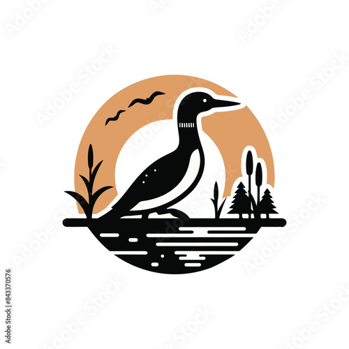  cute Loons icon silhouette vector 