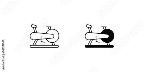 exercise bike icon with white background vector stock illustration