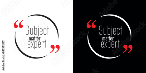 Subject matter expert text on white background