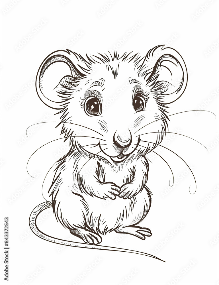 Little Mouse: Simple and Fun Coloring Page - Relaxing Coloring Pages for Adults - Intricate Patterns to Color - Printable pages - Line Art - Black and white Little Mouse: Simple and Fun Coloring Page - Relaxing Coloring Pages for Adults - Intricate Patterns to Color - Printable pages - Line Art - Black and white