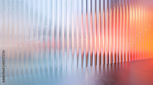 Reeded glass effect minimalist abstract background.