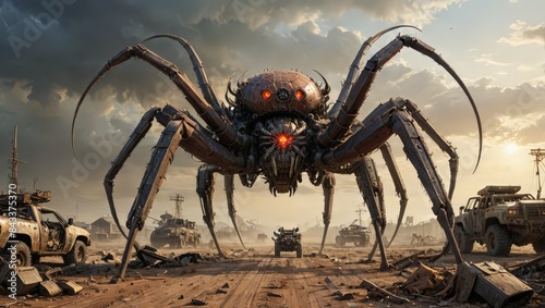 Mechanical Spider Overrun a Post-Apocalyptic Desert