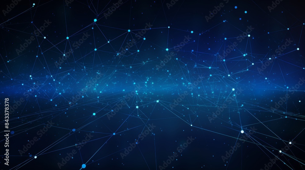 Abstract blue background with dots and weaving lines for network data transmission security Abstract blue background with dots and weaving lines for network data transmission security