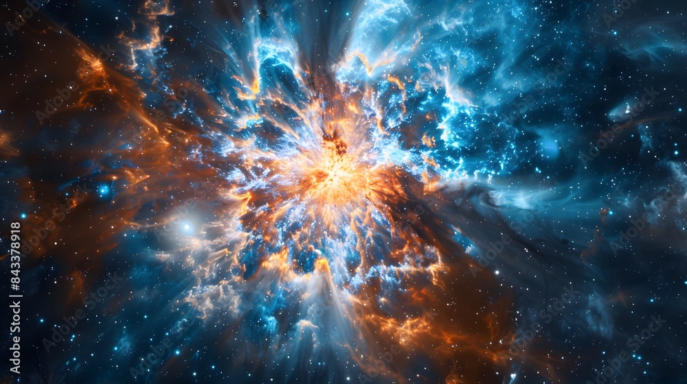 abstract blue background. explosion star. abstract blue background. explosion star.