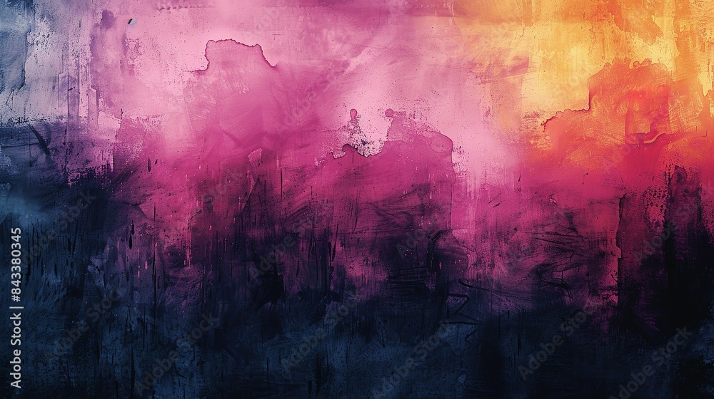 Fototapeta premium Contrast in Motion: Watercolor Ripples on Black Ink