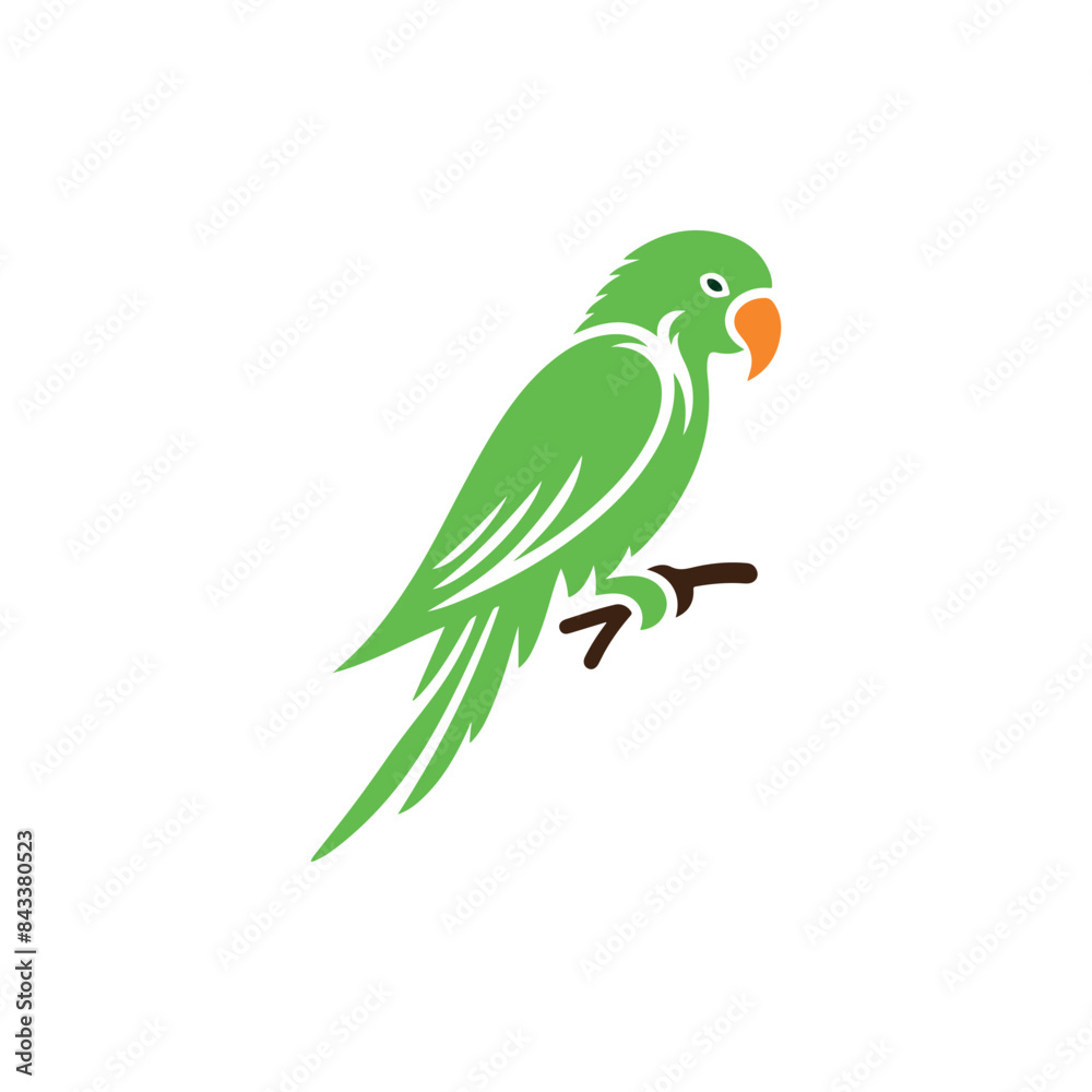 Fototapeta premium parrot silhouette vector, parrot logo, parrot icon, parrot clipart illustration on white background