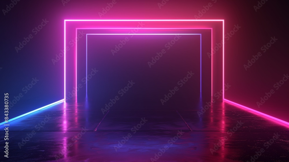 Colorful neon frame radiant light background Colorful neon frame radiant light background
