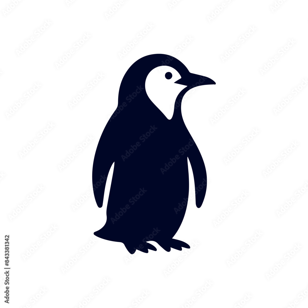 Obraz premium penguin silhouette vector, penguin logo, penguin icon, penguin clipart illustration on white background