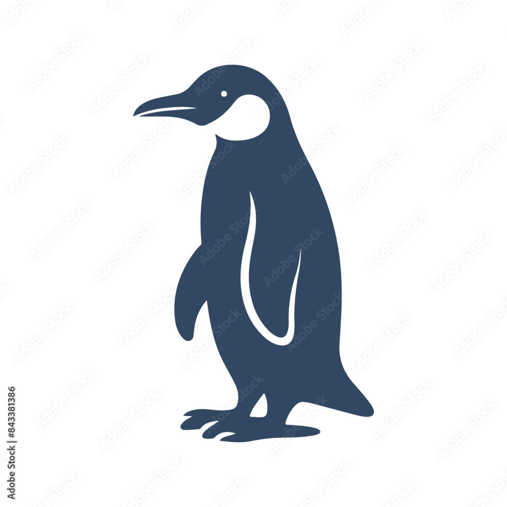 Fototapeta premium penguin silhouette vector, penguin logo, penguin icon, penguin clipart illustration on white background