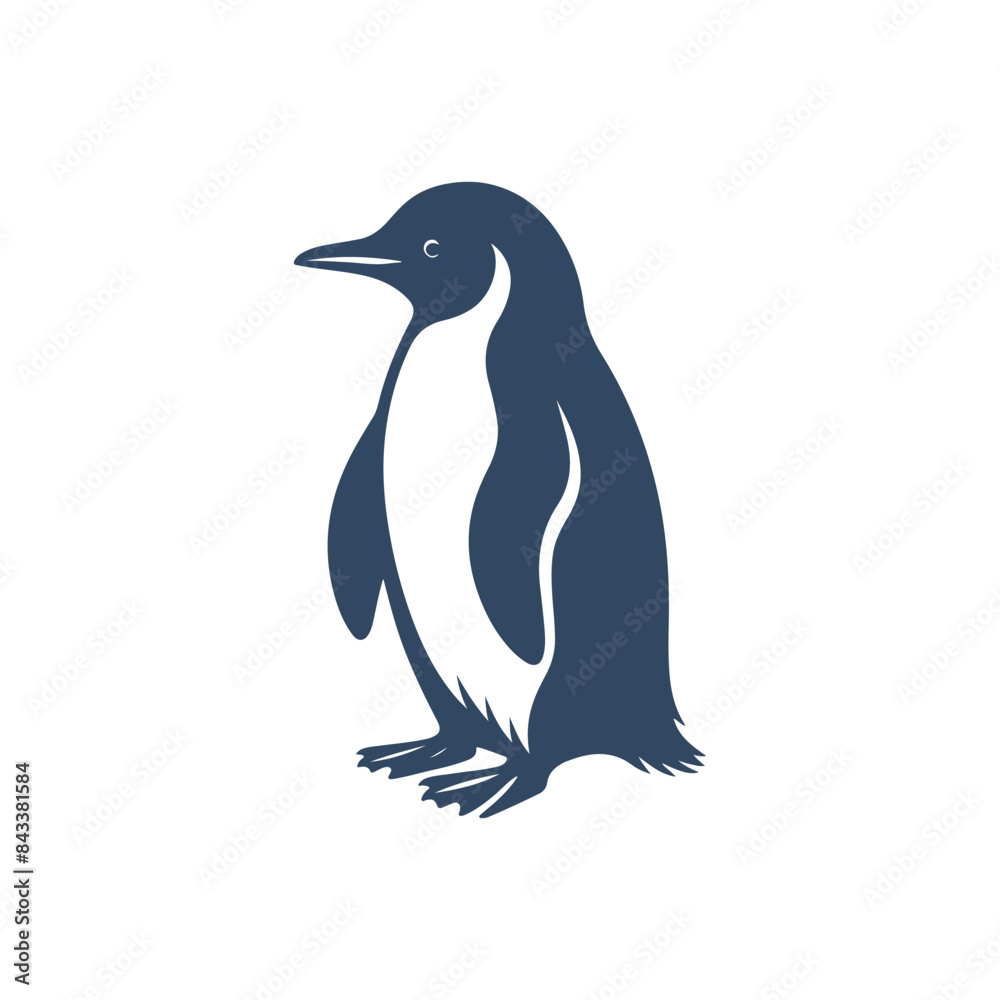 Naklejka premium penguin silhouette vector, penguin logo, penguin icon, penguin clipart illustration on white background