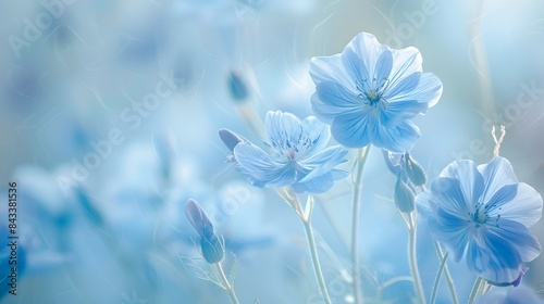 Captivating Blue Flowers in Soft Dreamy Landscape © pisan thailand