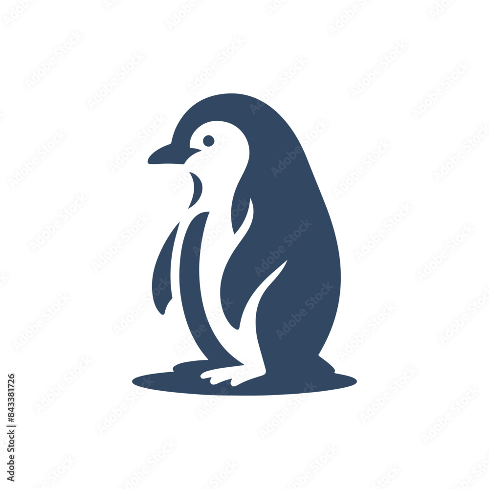 Obraz premium penguin silhouette vector, penguin logo, penguin icon, penguin clipart illustration on white background